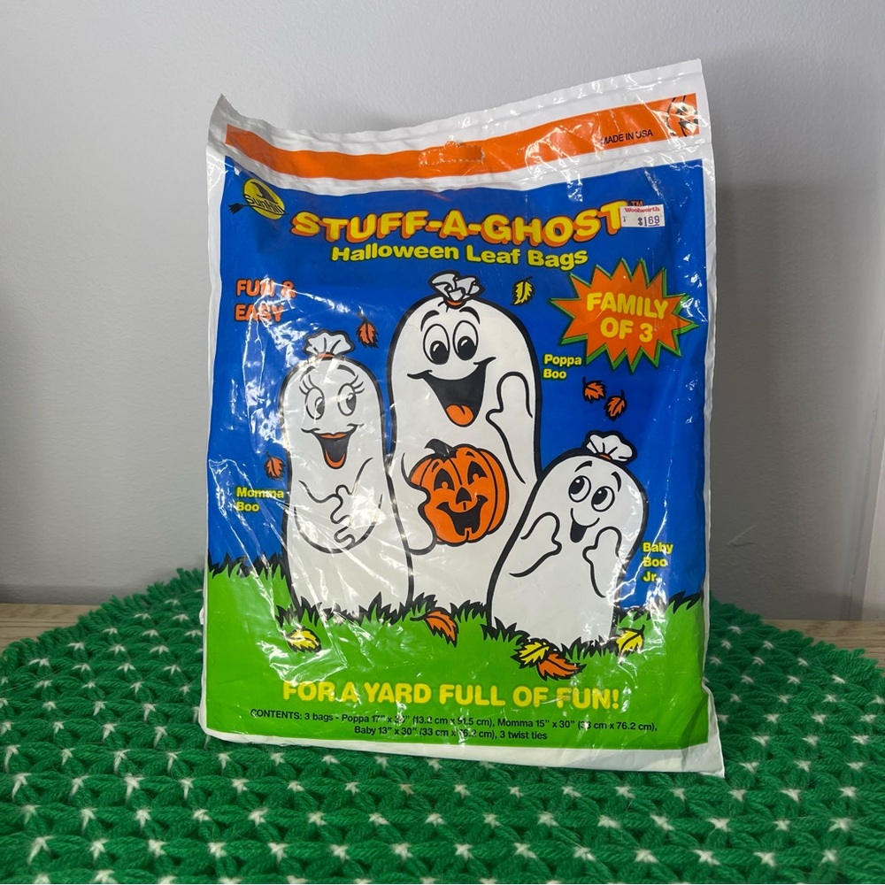 Vintage Halloween Fall Leaf Bags (3) 1992